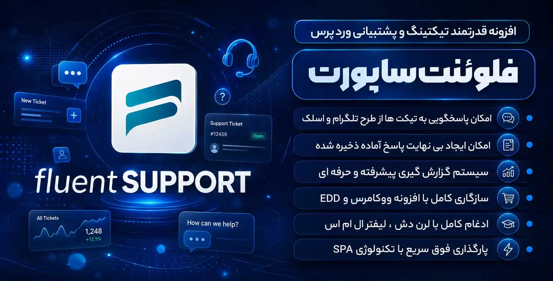 افزونه Fluent Support Pro | افزونه تیکت پیشرفته وردپرس فلوئنت ساپورت