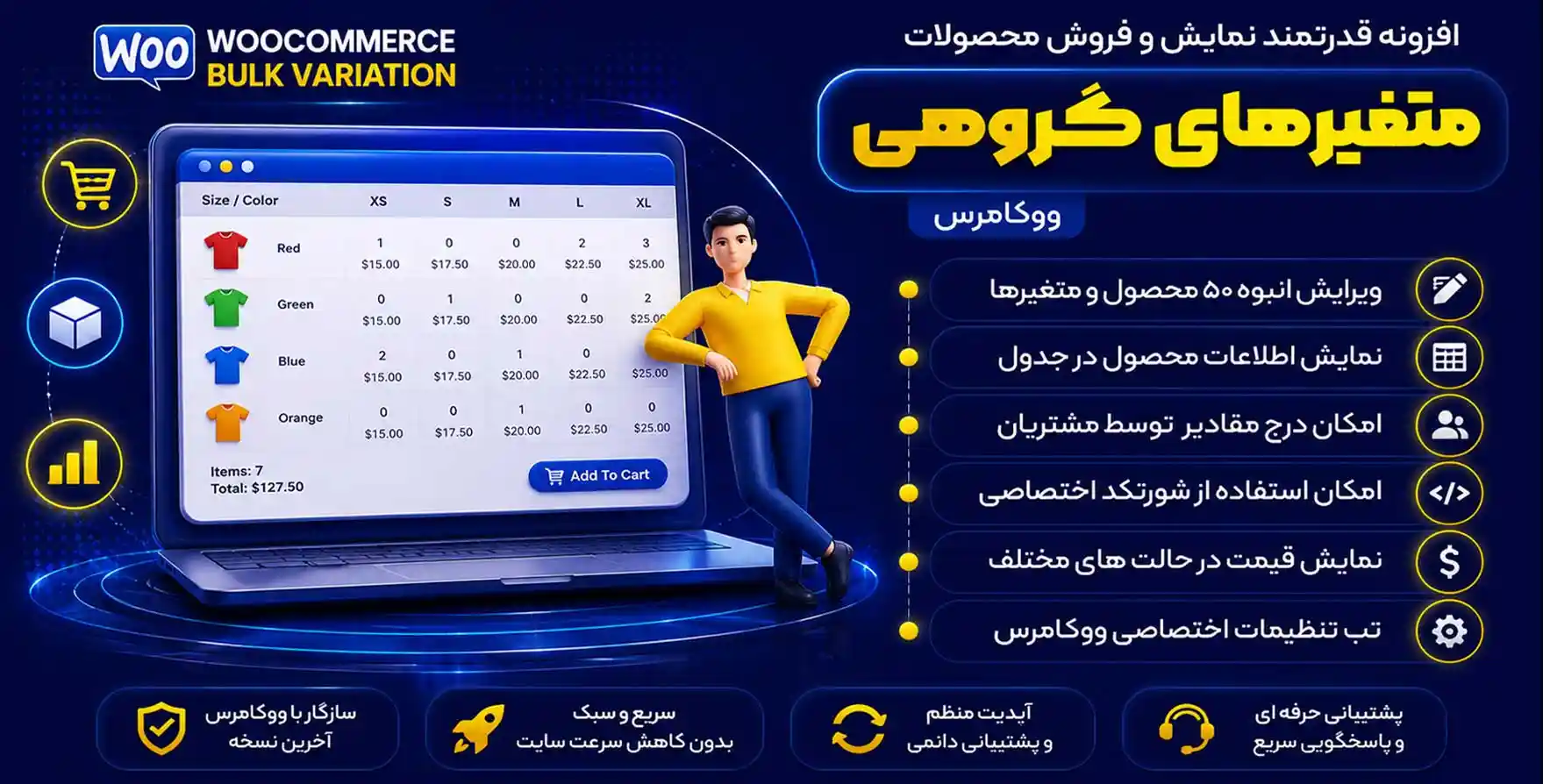 افزونه WooCommerce Bulk Variations | افزونه نمایش ، ویرایش و فروش انبوه متغیرهای ووکامرس