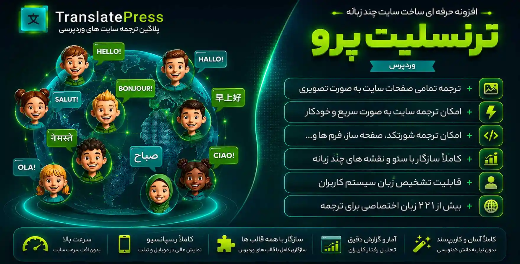 افزونه TranslatePress Pro | افزونه ترجمه وردپرس ترنسلیت پرس پرو