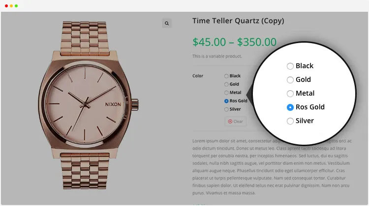 افزونه Variation Swatches For WooCommerce 