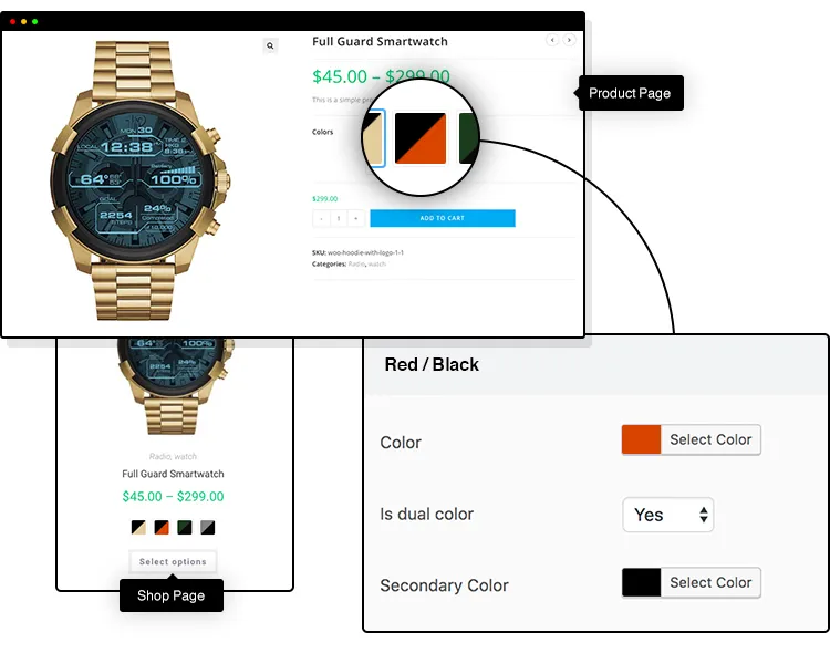 افزونه Variation Swatches For WooCommerce 