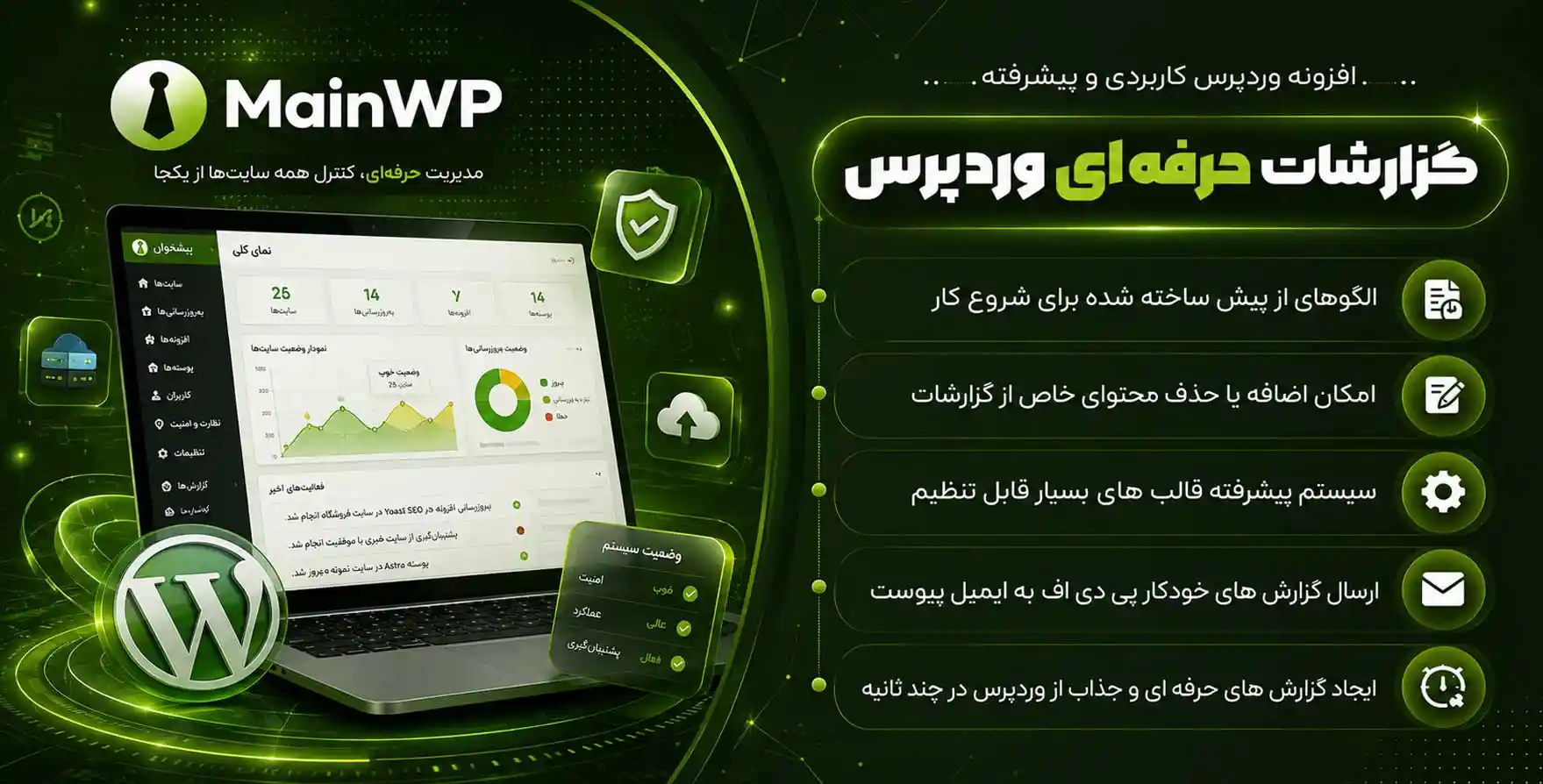 افزونه MainWP Pro Reports | افزونه گزارشات حرفه ای وردپرس و ووکامرس