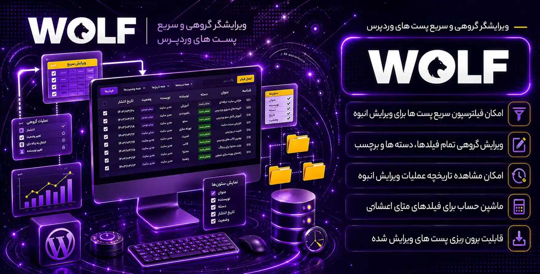 افزونه WOLF | ویرایش گروهی و سریع پست های وردپرس