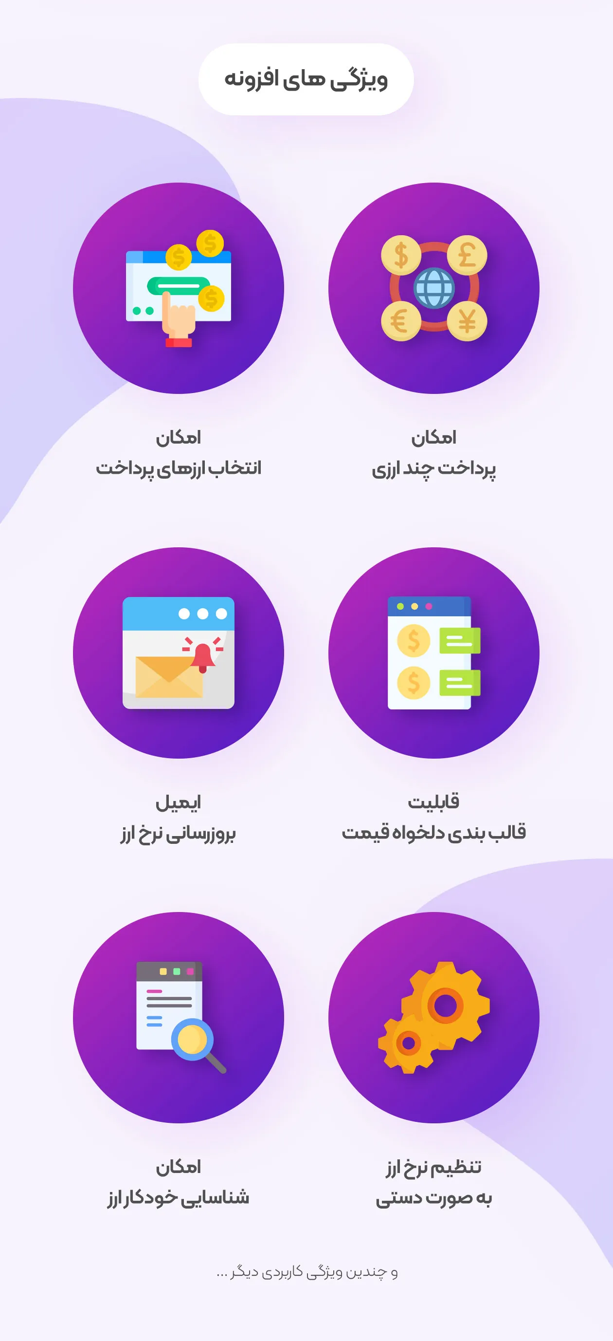 ویژگی های افزونه مولتی کارنسی