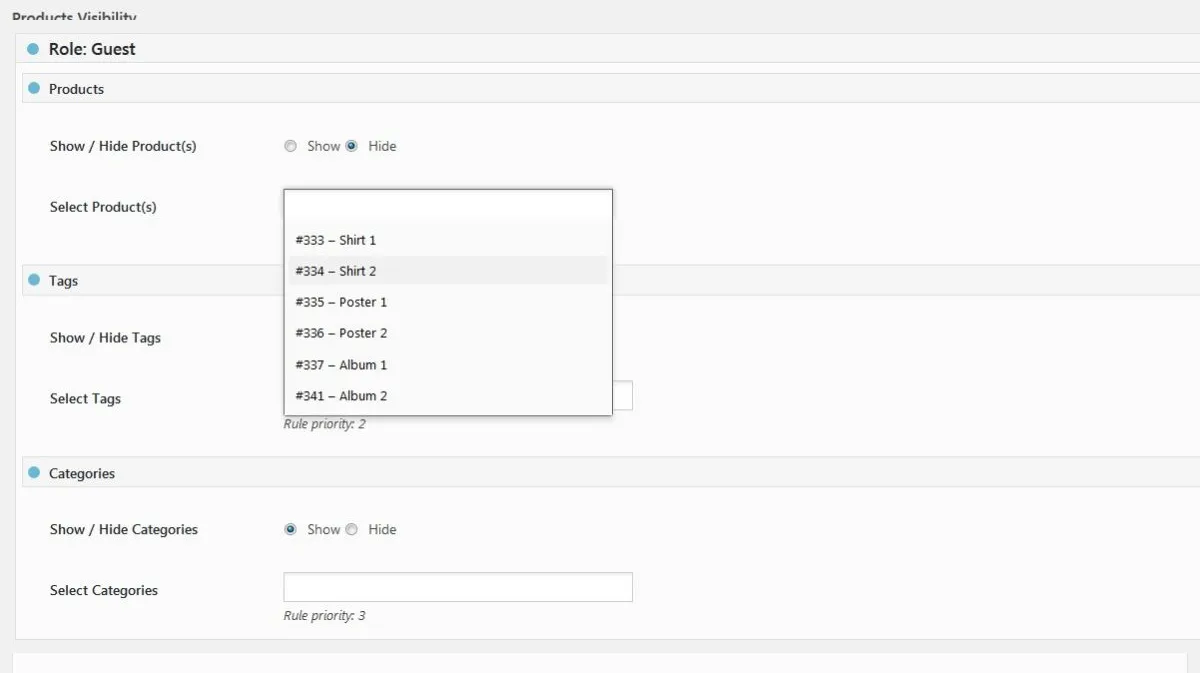 افزونه WooCommerce Hide Roles