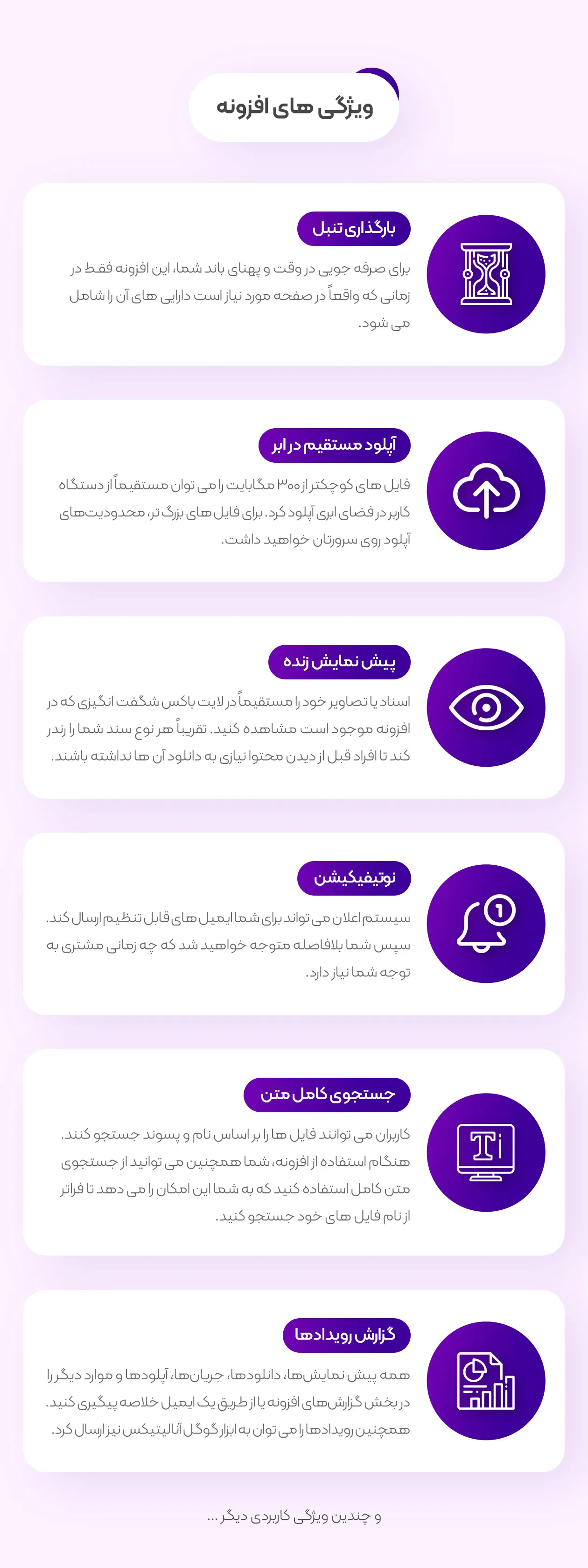ویژگی های افزونه اوت آف باکس