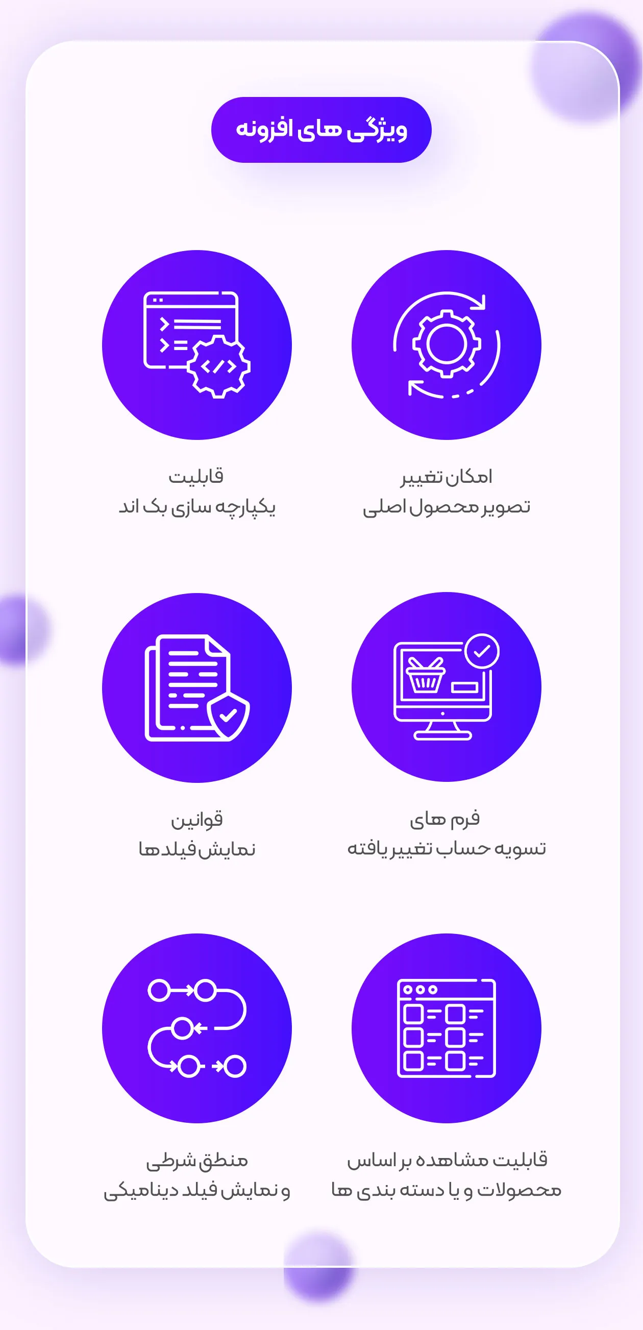ویژگیهای افزونه فیلدهای پرداخت شرطی