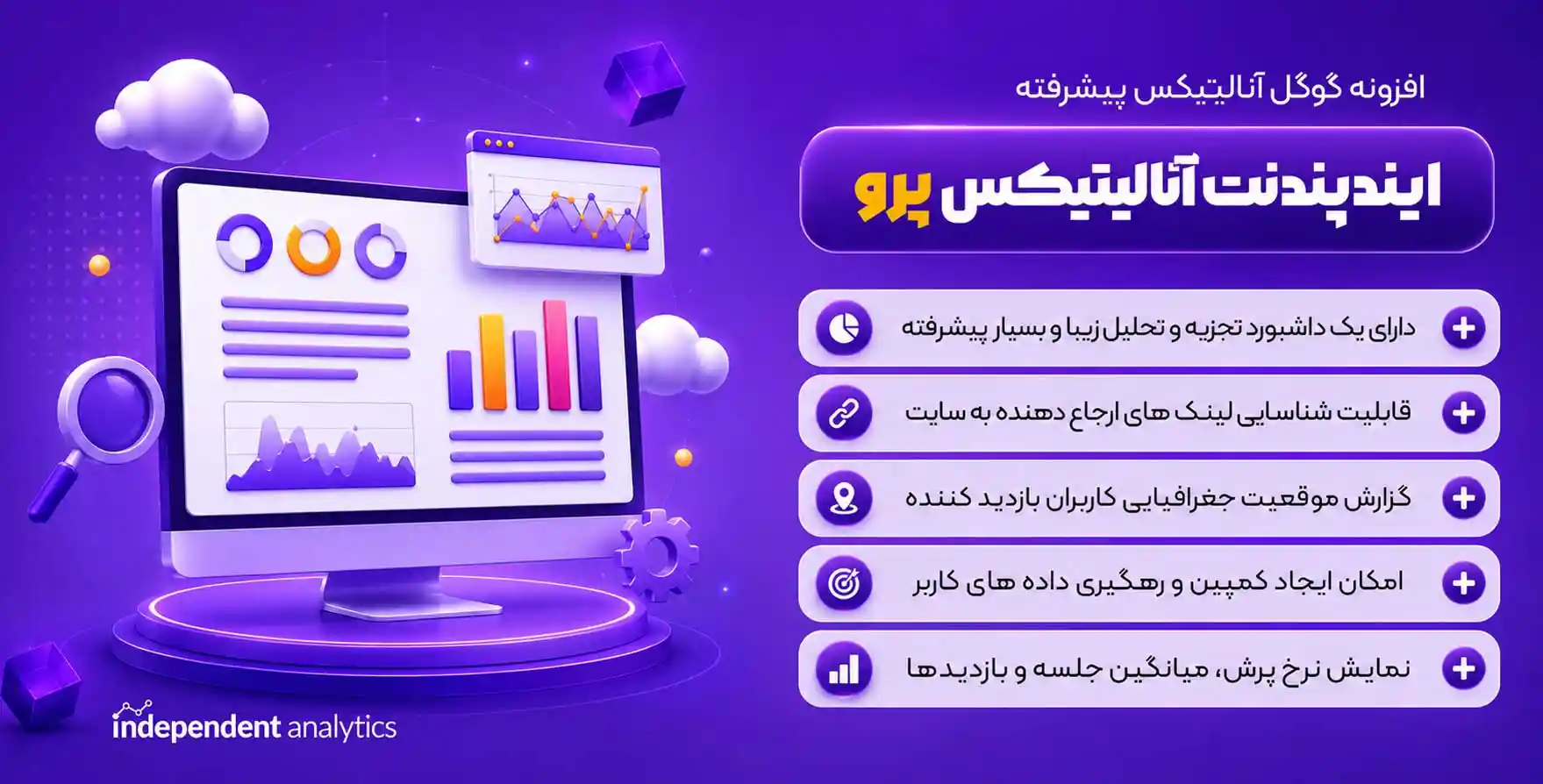 افزونه Independent Analytics | گوگل آنالیتیکس پیشرفته ایندیپندنت آنالیتیکس پرو