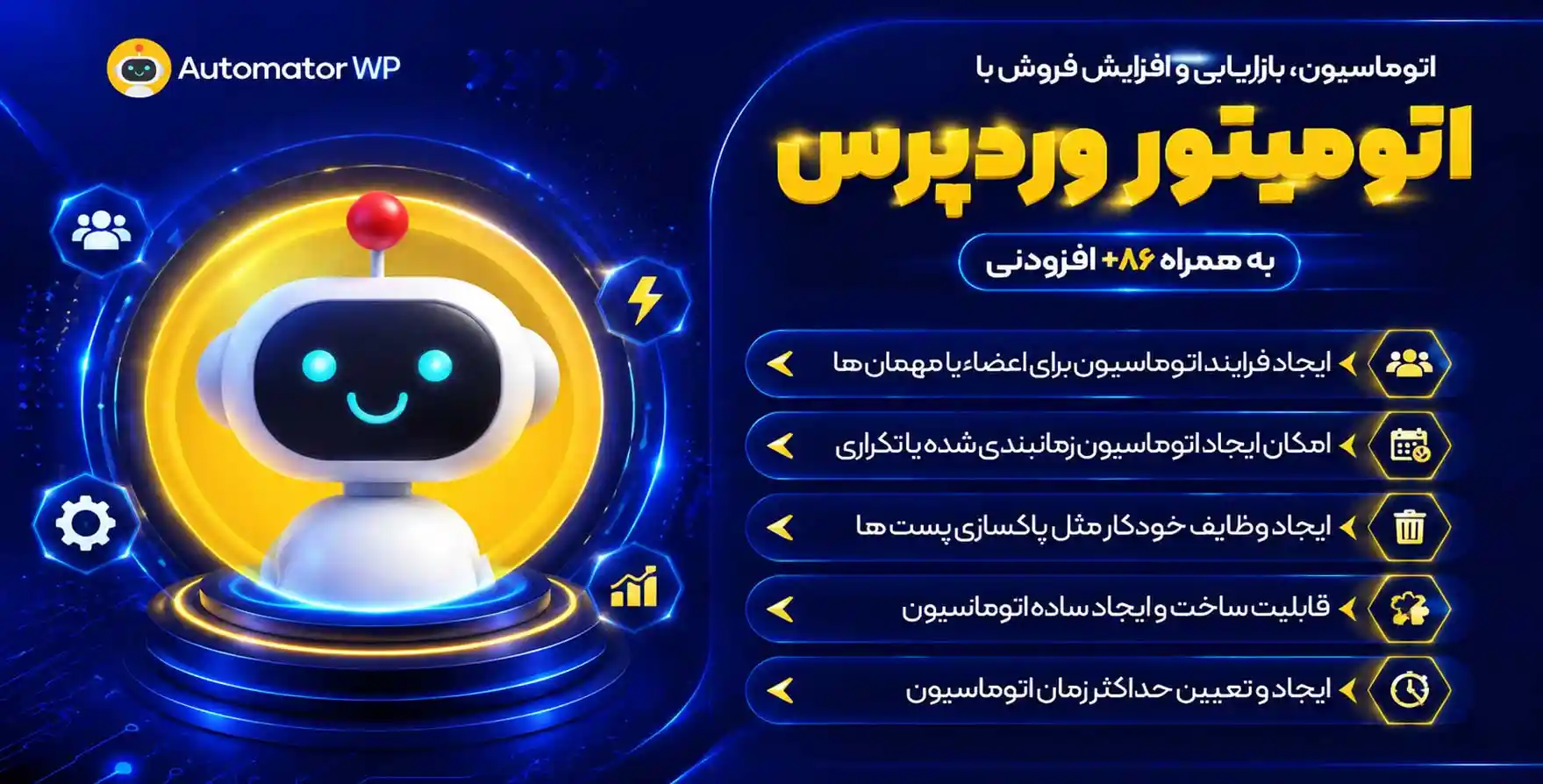 افزونه AutomatorWP | اتوماسیون و بازاریابی و افزایش فروش اتوماتور پرو + 86 افزودنی