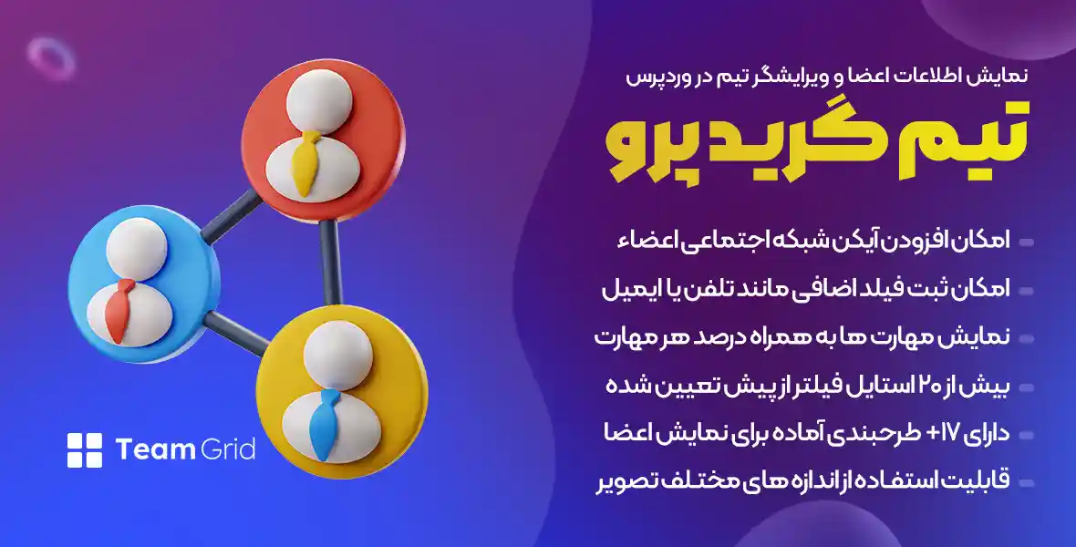 افزونه Team Grid | نمایش اطلاعات اعضای تیم و ویرایشگر تیم گرید