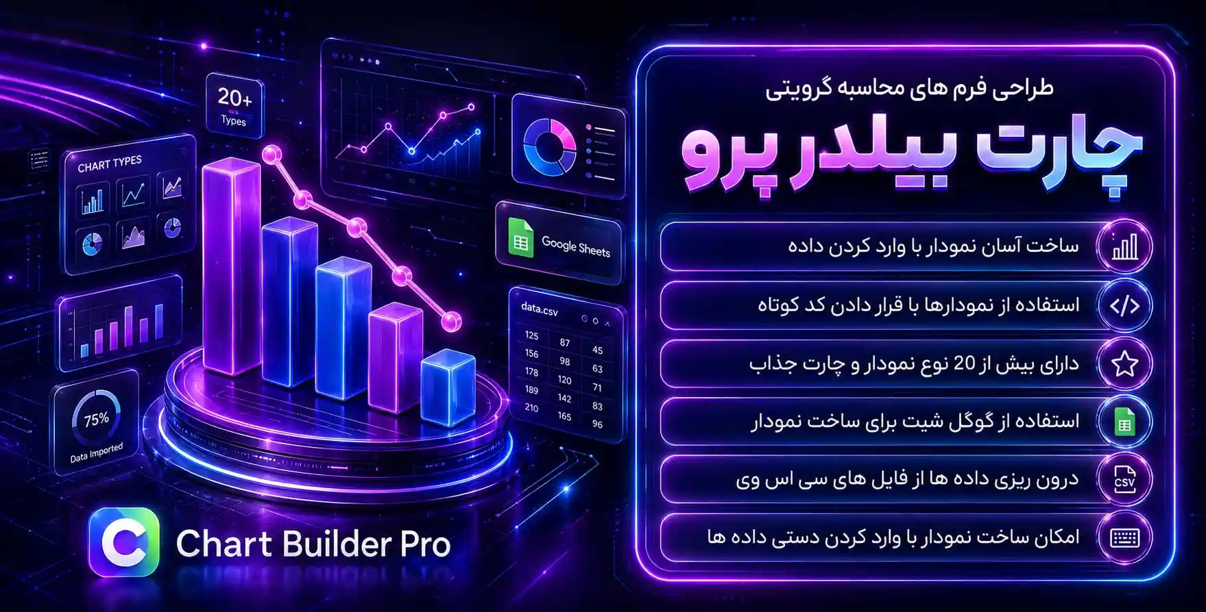 افزونه Chart Builder Pro | چارت بیلدر، پیشرفته ترین افزونه طراحی و ساخت انواع چارت و نمودار در وردپرس