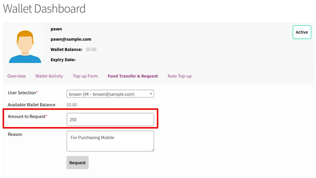 افزونه Wallet for WooCommerce