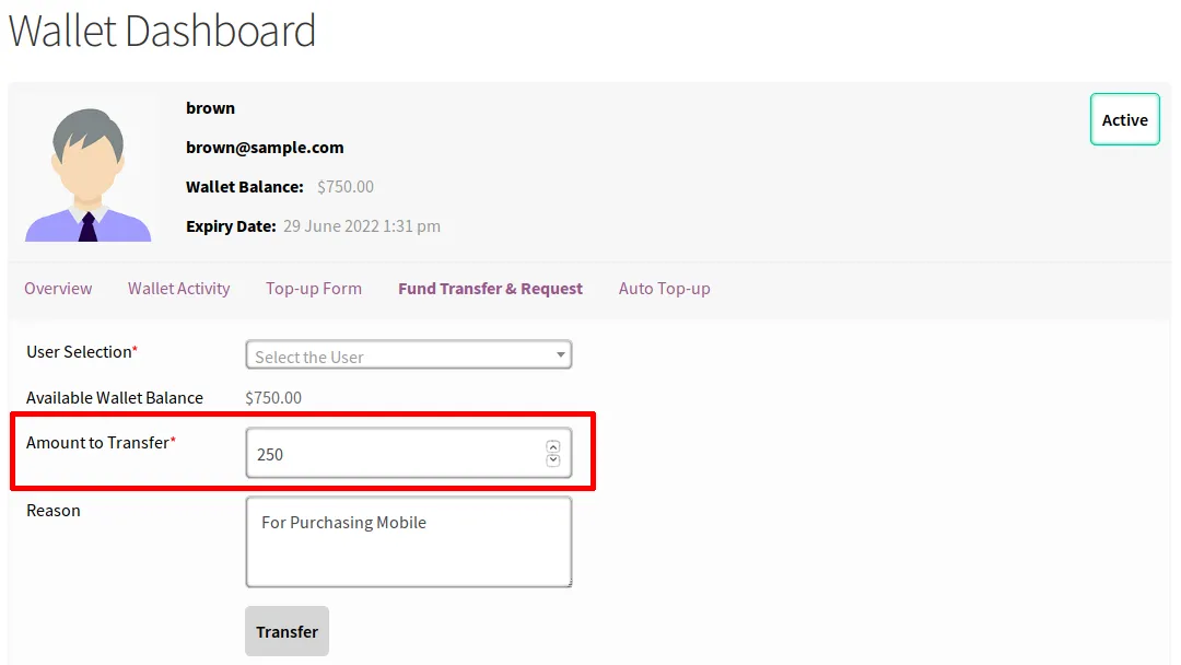 افزونه Wallet for WooCommerce