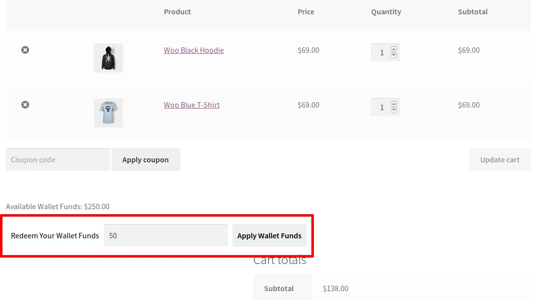 افزونه Wallet for WooCommerce
