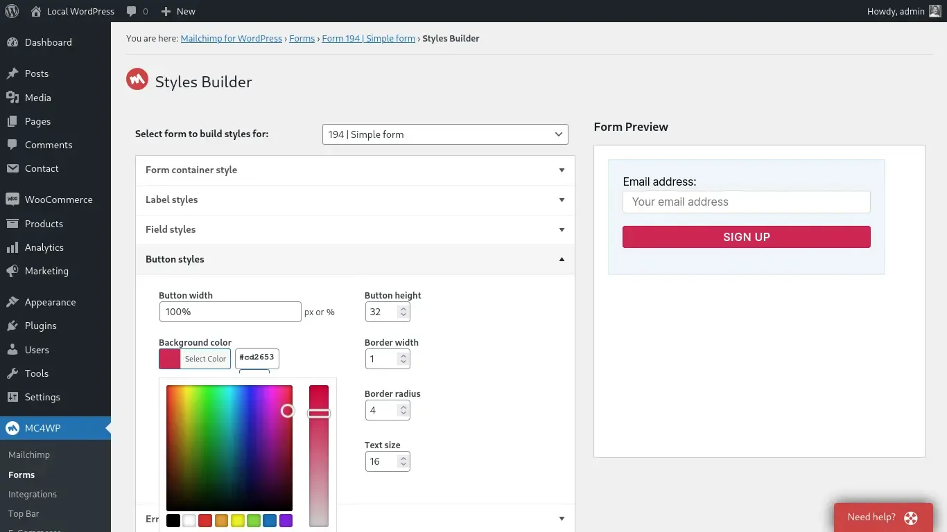 افزونه MC4WP: Mailchimp Pro