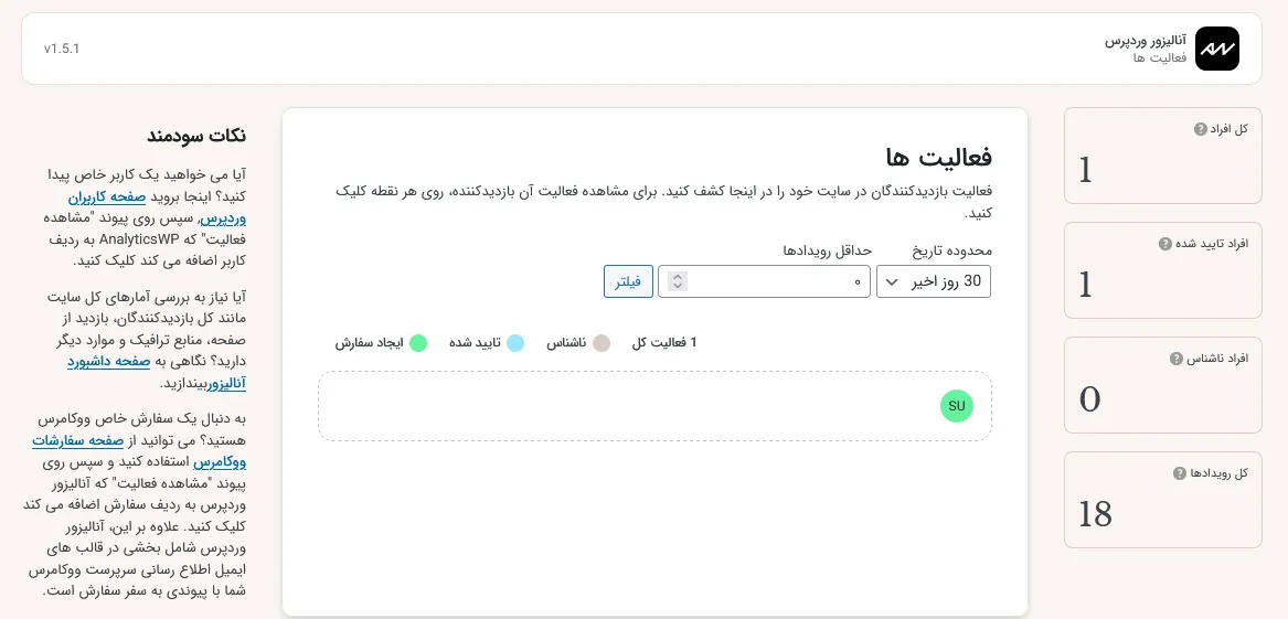مشاهده فعالیت ها
