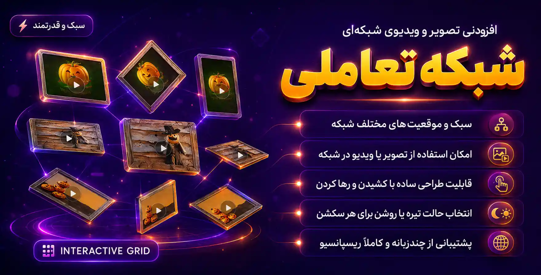 افزونه Interactive Grid for Elementor | افزودنی اینتراکتیو گرید برای طراحی گریدهای خلاقانه با المنتور