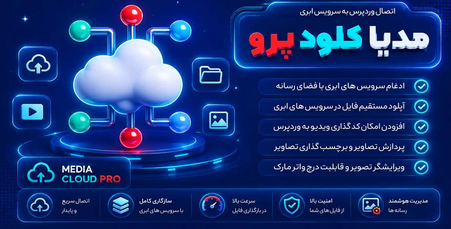افزونه Media Cloud Pro | پلاگین اتصال رسانه های وردپرس به سرویس های ابری گوگل کلاد، کلاد فلر، آمازون و…