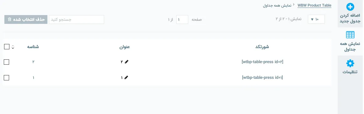 ایجاد بی نهایت جدول