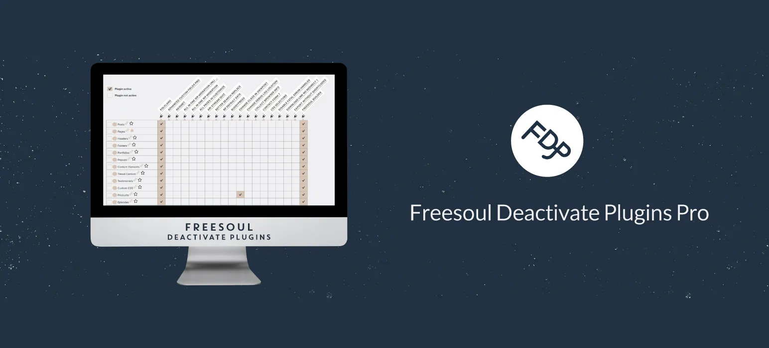 افزونه Freesoul Deactivate Plugins Pro 